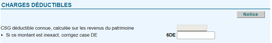 CSG déductible (case 6DE)