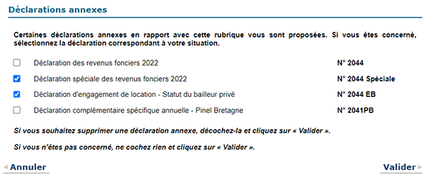 declarations annexes