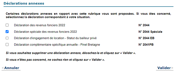declarations annexes