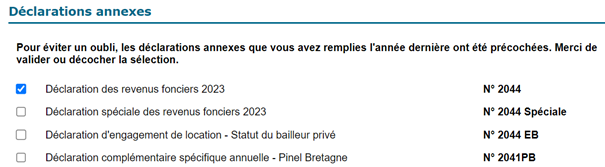declarations annexes