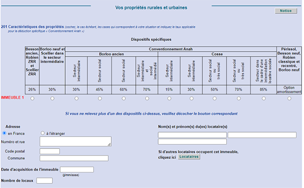 propriétés rurales et urbaines